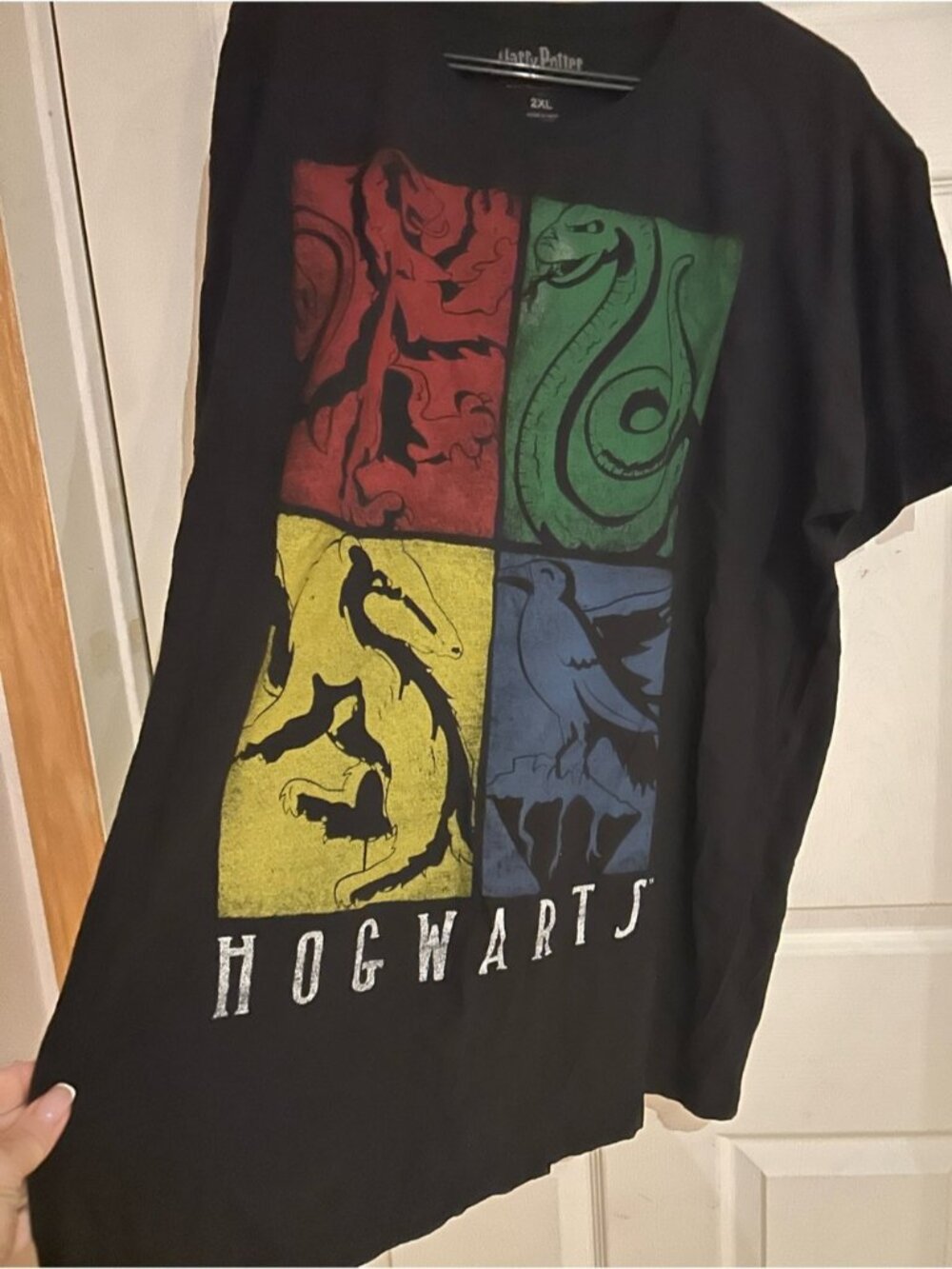 Unisex Harry Potter Hogwarts House Squares Charcoal Heather T-shirt Size 2XL